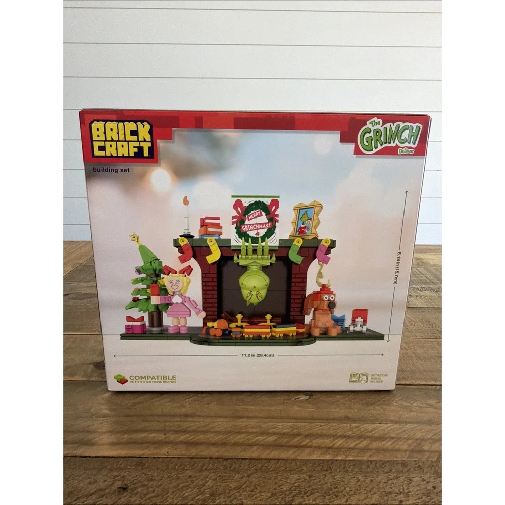Brick Craft Dr Seus The Grinch Grinchmas Eve Fireplace Building Kit 547pc Set